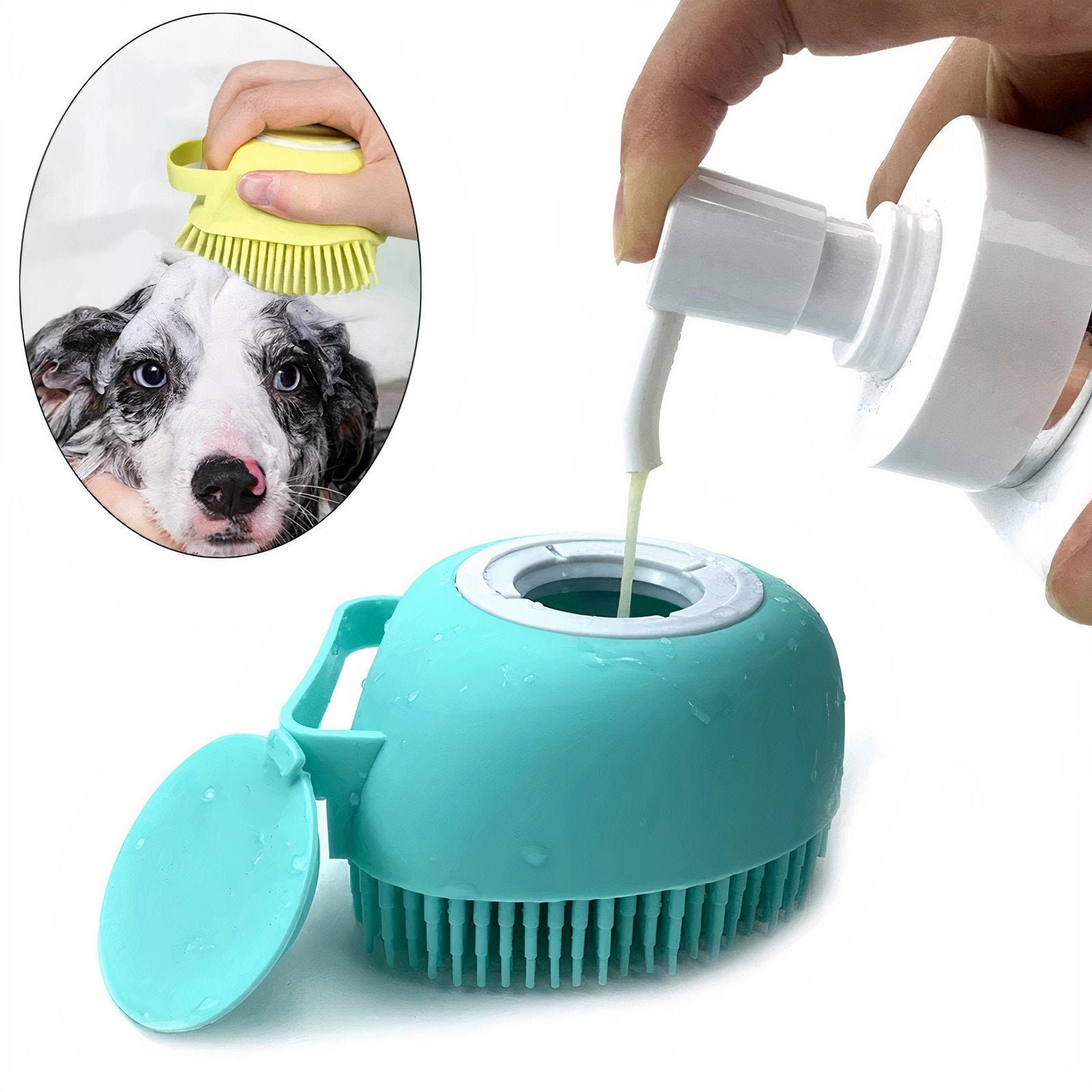 Bath brush for dogs and cats rubber brush pet shampoo brush Etsy