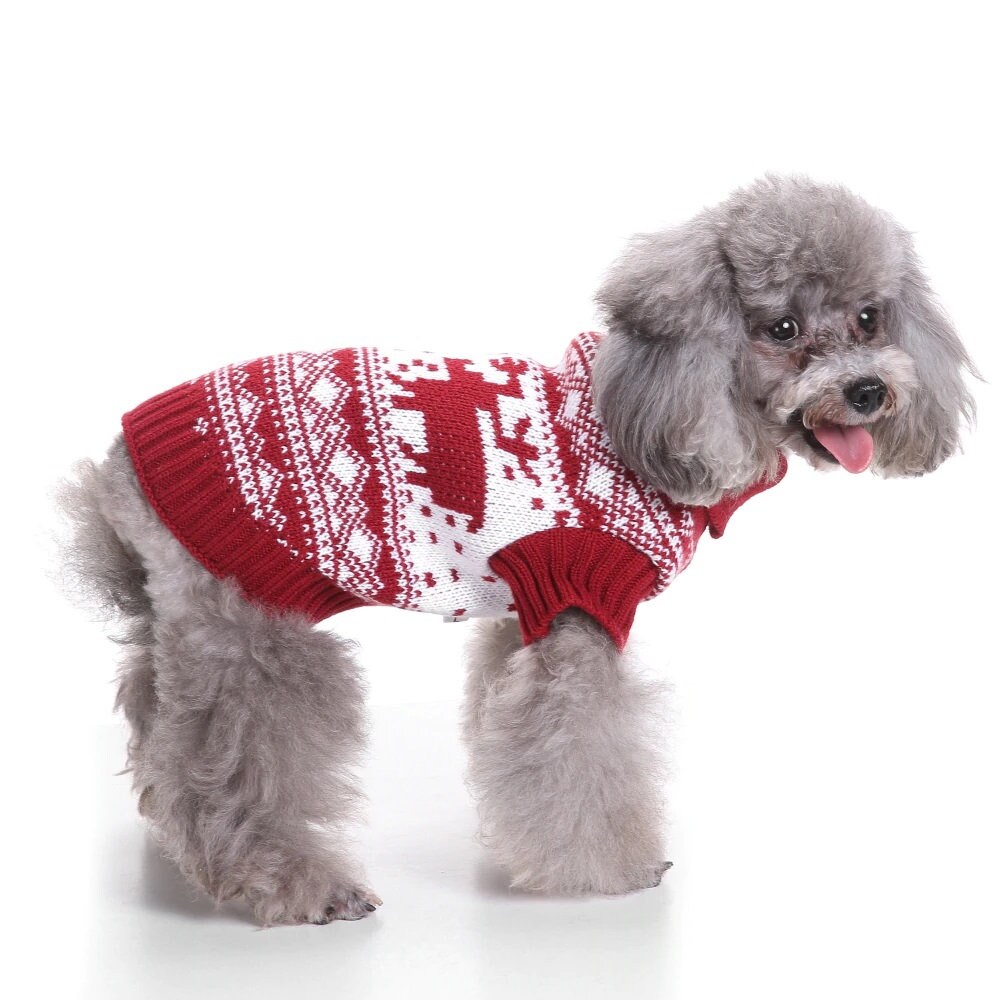Katzenpullover Auch Für Hunde – Aus Baumwolle, Mit Ärmeln, In Leuchtendem Rot