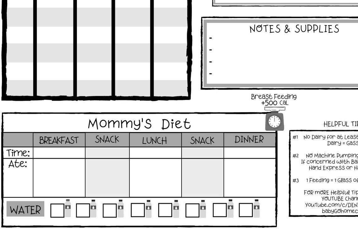 Printable Baby Feeding Log Newborn Feeding Journal Feeding Etsy