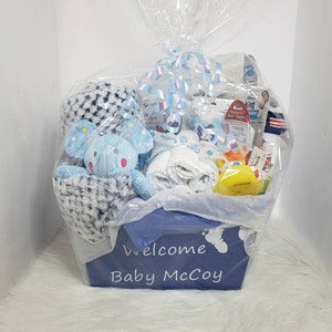 Baby Boy Gift Basket /Baby Gift Basket /Baby Boy Gift/ Baby Shower Gift/ Baby Boy/ Gift for Baby Boy/ New Mom Gift/ Gift for New Mama/ Baby image 2