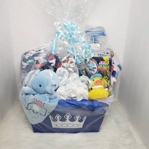 Baby Boy Gift Basket /Baby Gift Basket /Baby Boy Gift/ Baby Shower Gift/ Baby Boy/ Gift for Baby Boy/ New Mom Gift/ Gift for New Mama/ Baby image 1