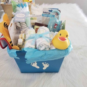 Cesta de regalo del bebé / cesta de regalo del niño del bebé / regalo del niño del bebé / bebé bebé niño / regalo para el niño del bebé / nuevo regalo de la mamá / regalo para el nuevo mamá / bebé