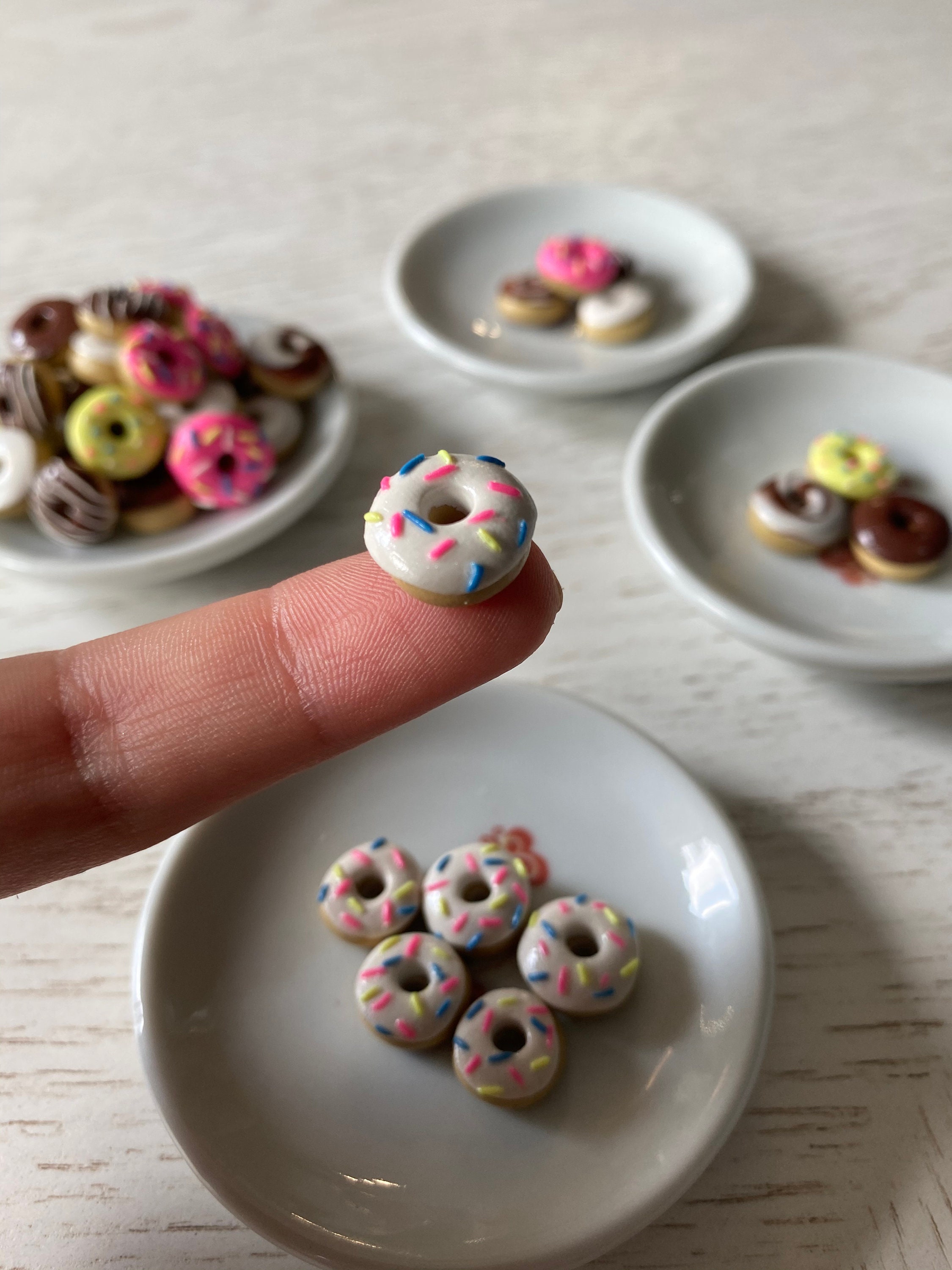 Mini Donuts White W/ Sprinkles Half Dozen Polymer Clay Etsy UK