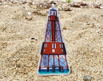 Carysfort Reef Lighthouse Key Largo Ocean Reef Club Phone Laptop Decal Vinyl Die-cut Sticker, Indoor/Outdoor