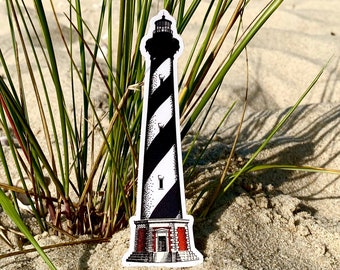 Cape Hatteras Lighthouse Sticker, Outer Banks North Carolina OBX Phone Laptop Decal Vinyl Die-cut Sticker, Indoor/Outdoor