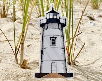 Martha's Vineyard Edgartown Harbor Lighthouse Sticker Decal, Vinyl Die-cut Sticker, Indoor/Outdoor