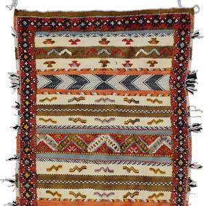 Luxury Colorful Moroccan Wool Rug: Area Rug