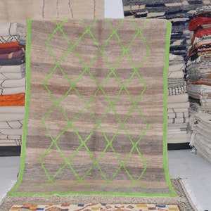 Contemporary Medium rug - Moroccan rug - area rug - beni ourain rug - handmade rug - Green rug - area rugs 5.5x8 - Authentic Moroccan rug