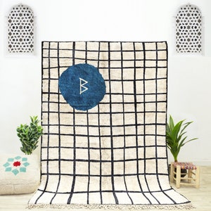 Checkered Custom - Moroccan rug - area rug - beni ourain rug - handmade rug - Off-white rug - area rugs 0x0 - Authentic Moroccan rug