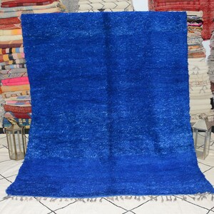 Azure Moroccan Rug, Moroccan area rug from Beni Ourain, Wool rug, Blue rug