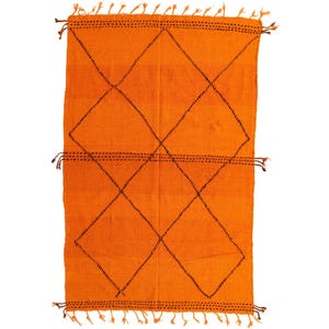 Moroccan Kilim Rug, Orange Kilim Rug, Handmade Custom Kilim Rug, Authentic Tribal Rug, Vintage Bohemian Rug for Living Room