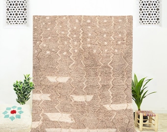 Handmade Off White Berber Rug: Moroccan Shag Wool Area Rug