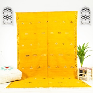 Custom rug - Moroccan rug - area rug - handmade rug - Yellow rug - Yellow area rugs - Authentic Moroccan rug - wool rug