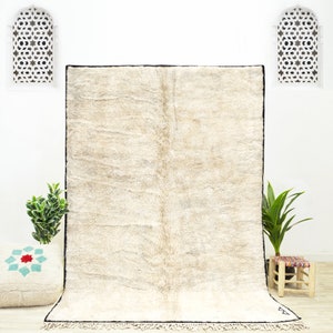 Beni ourain rug, Off white rug, Custom moroccan rug, handmade rug - Authentic Moroccan rug