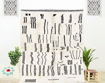 Custom Moroccan Rug: Handmade Off-White Berber Area Rug