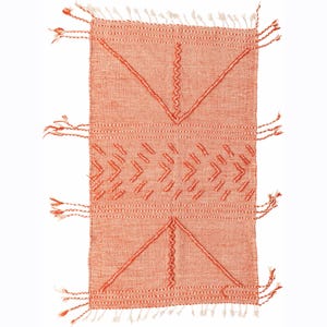 Berber Kilim Rug, Orange Moroccan Rug, Handmade Orange Kilim Rug, Authentic Tribal Rug, Vintage Bohemian Rug for Living Spaces