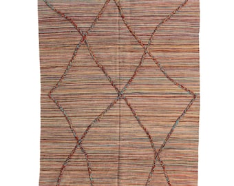 Tapete Kilim Colorido: Tapete Berbere de Lã Marroquina Feito à Mão