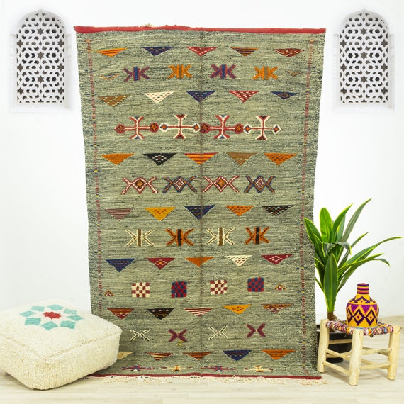 モロッコ ウール キリム ラグ 約55〜57×100cm モロッコ ウール キリム ラグ 約55〜57×100cm