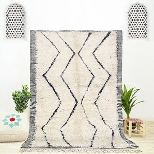Contemporary Custom - Moroccan rug - area rug - beni ourain rug - handmade rug - Off-white rug - area rugs - Authentic Moroccan rug