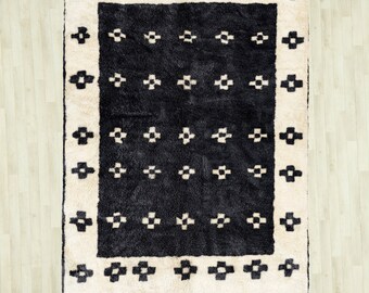 【希少・手織り】モロッコ製 ベルベルラグ／ハンドメイド・未使用 ハンドメイドウールラグランナー：ヴィンテージモロッコベルベルアジ