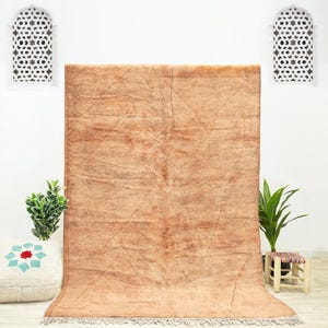 Brown Beni Ourain Rug, Neutral Brown Moroccan Rug, Handmade Wool Berber Rug, Handwoven Diamond Rug, Minimalist Geometric Rug, 4x6 Area Rug