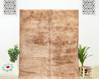 Handwoven Beni Ourain Wool Rug: Vintage Moroccan Style, Neutral Decor (6x9)