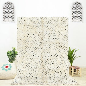 Moroccan rug, Beni ourain rug, Contemporary Custom, area rug, Mrirt Moroccan rug, handmade rug, White rug