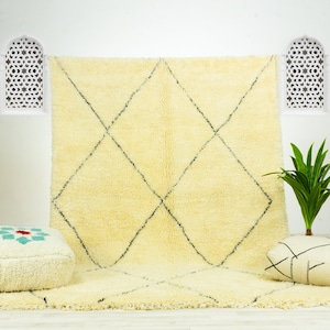 Contemporary Custom - Moroccan rug - area rug - beni ourain rug - handmade rug - White rug - area rugs 6.9x10.5 - Authentic Moroccan rug