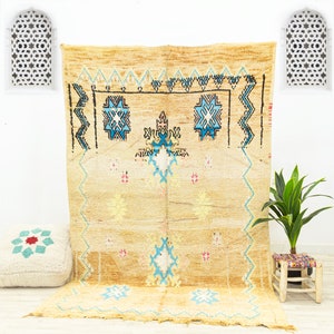 Vintage Large rug - Moroccan rug - area rug - Boujaad Moroccan rug - handmade rug - Brown rug - area rugs 5.9x9 - Authentic Moroccan rug
