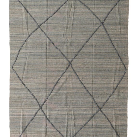 グレー モロッコ キリム ラグ: 手織りウール ベルベル ラグ - Etsy 日本