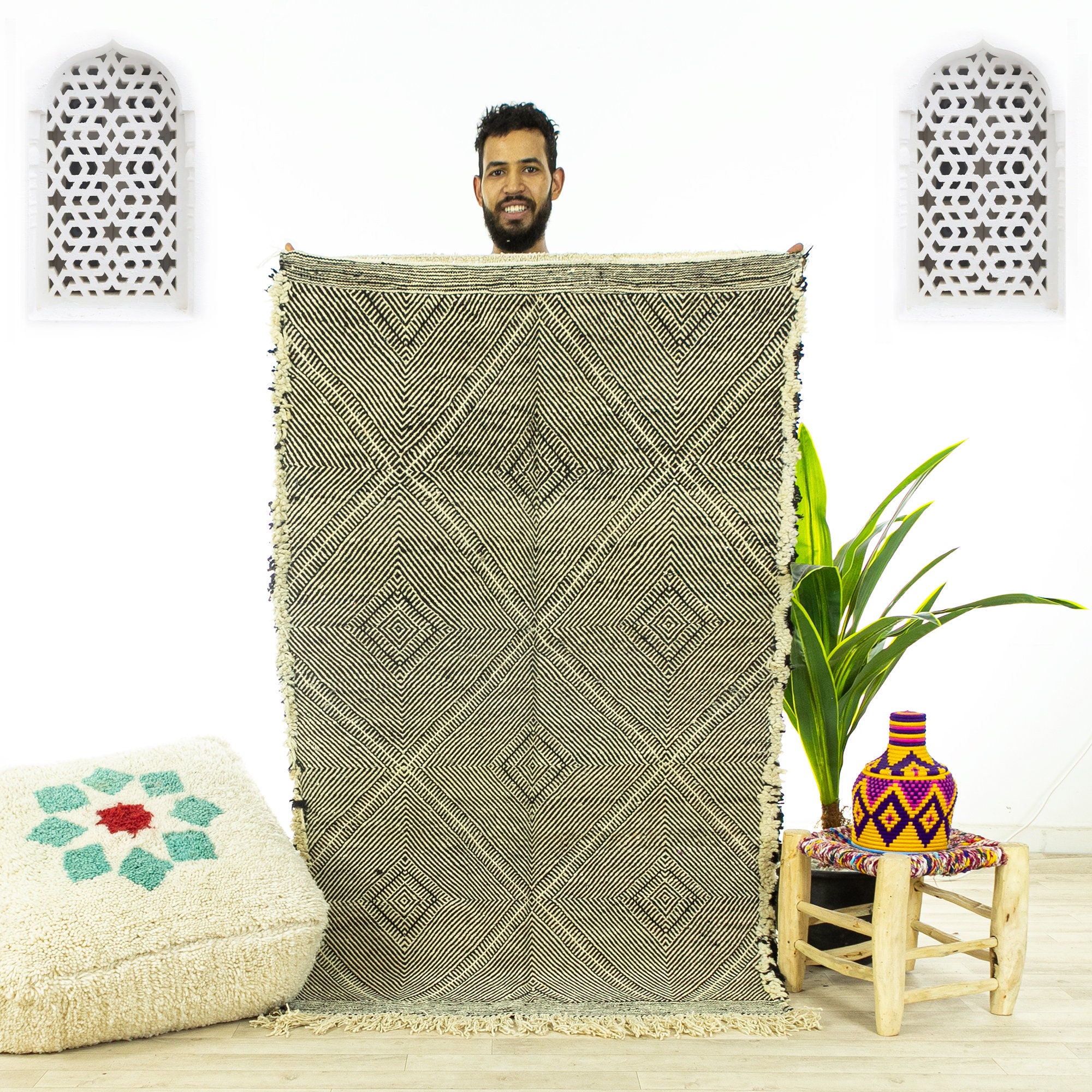 Kilim Small Moroccan Rug Area Rug Zanafi Moroccan Rug Etsy UK