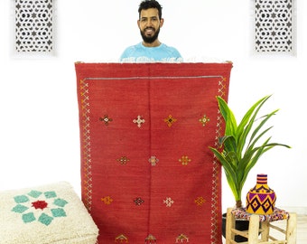 Custom rug - Moroccan rug - area rug - handmade rug - Red rug - area rugs - Authentic Moroccan rug - Moroccan Kilim rug