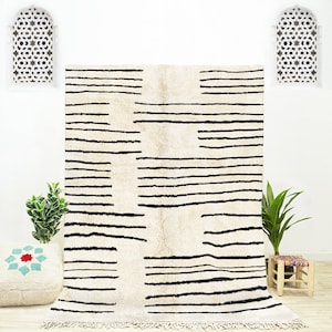 Custom Moroccan Rug: Handwoven Off-White Berber Area Rug
