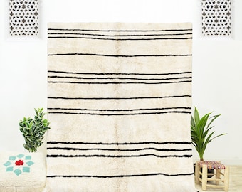 Contemporain personnalisé - tapis marocain - tapis - tapis beni ourain - tapis fait main - tapis blanc - tapis - tapis marocain authentique