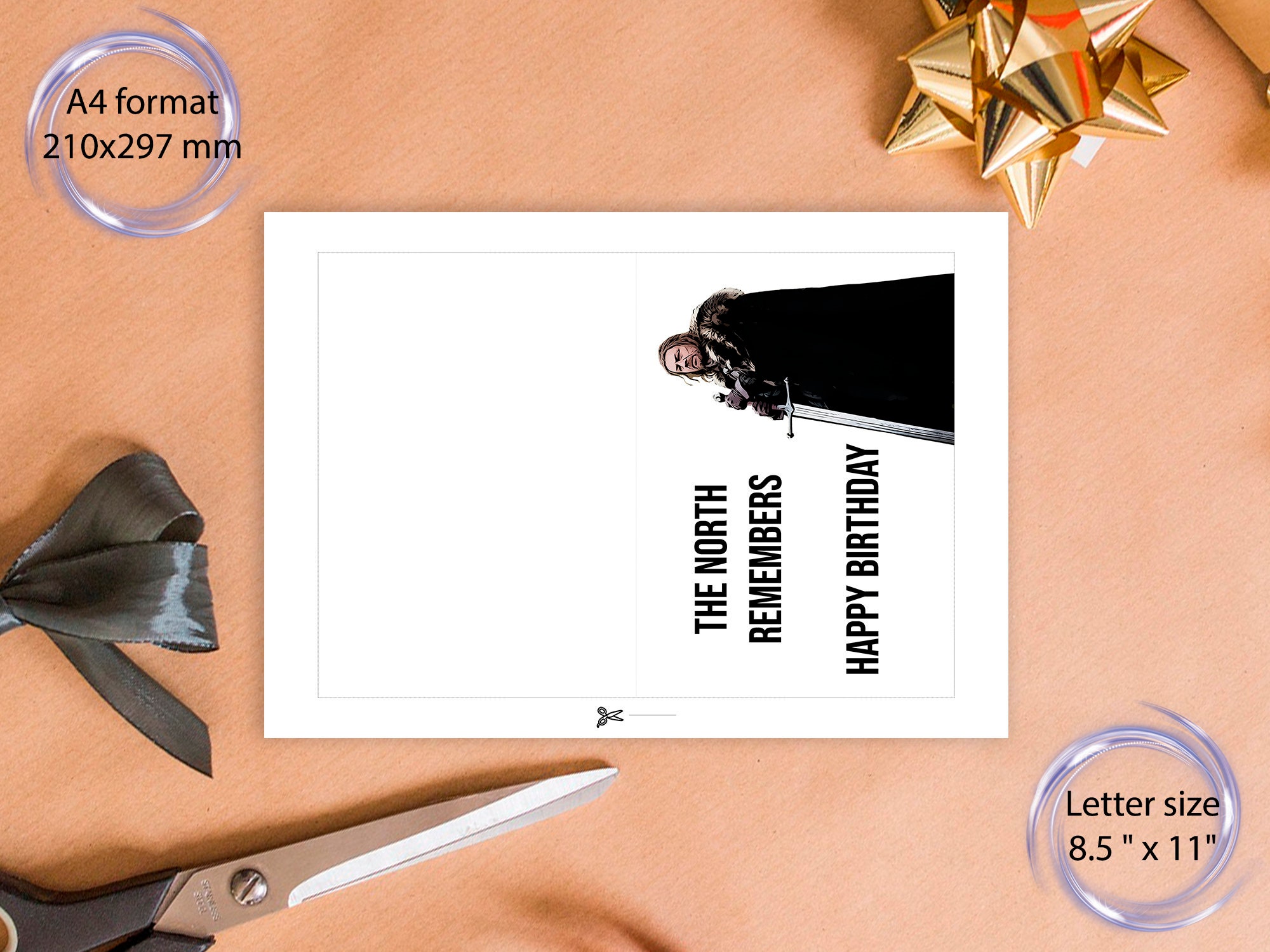 The north remembers Happy Birthday Printable Card with Free | Etsy