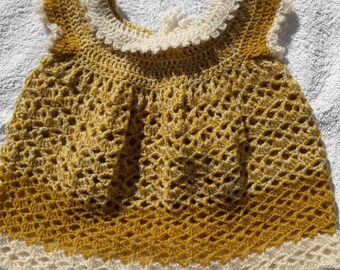 crochet yellow dress for girls