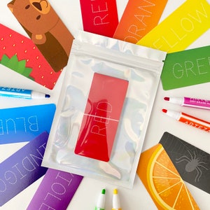 COULEURS - Kit de mini cartes mémoire pour préscolaire/maternelle (effaçable à sec)