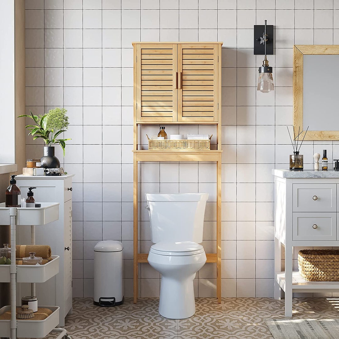 Overthetoilet Storage Bathroom With Adjustable Etsy