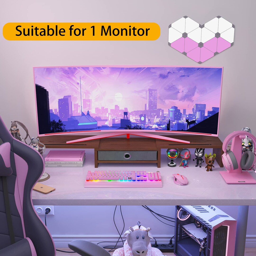 Dual Monitor Stand Riser With Drawermonitor Stand Riser for 2 Etsy