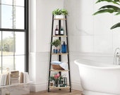 5-Tier Corner Ladder Wood Shelf Display Rack Multipurpose Bookshelf and Plant Stand for Living Room and Office Room Decor Shelf