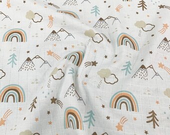 Light Blue Leopard Print 100/% Cotton Woven Muslin Printed Fabric