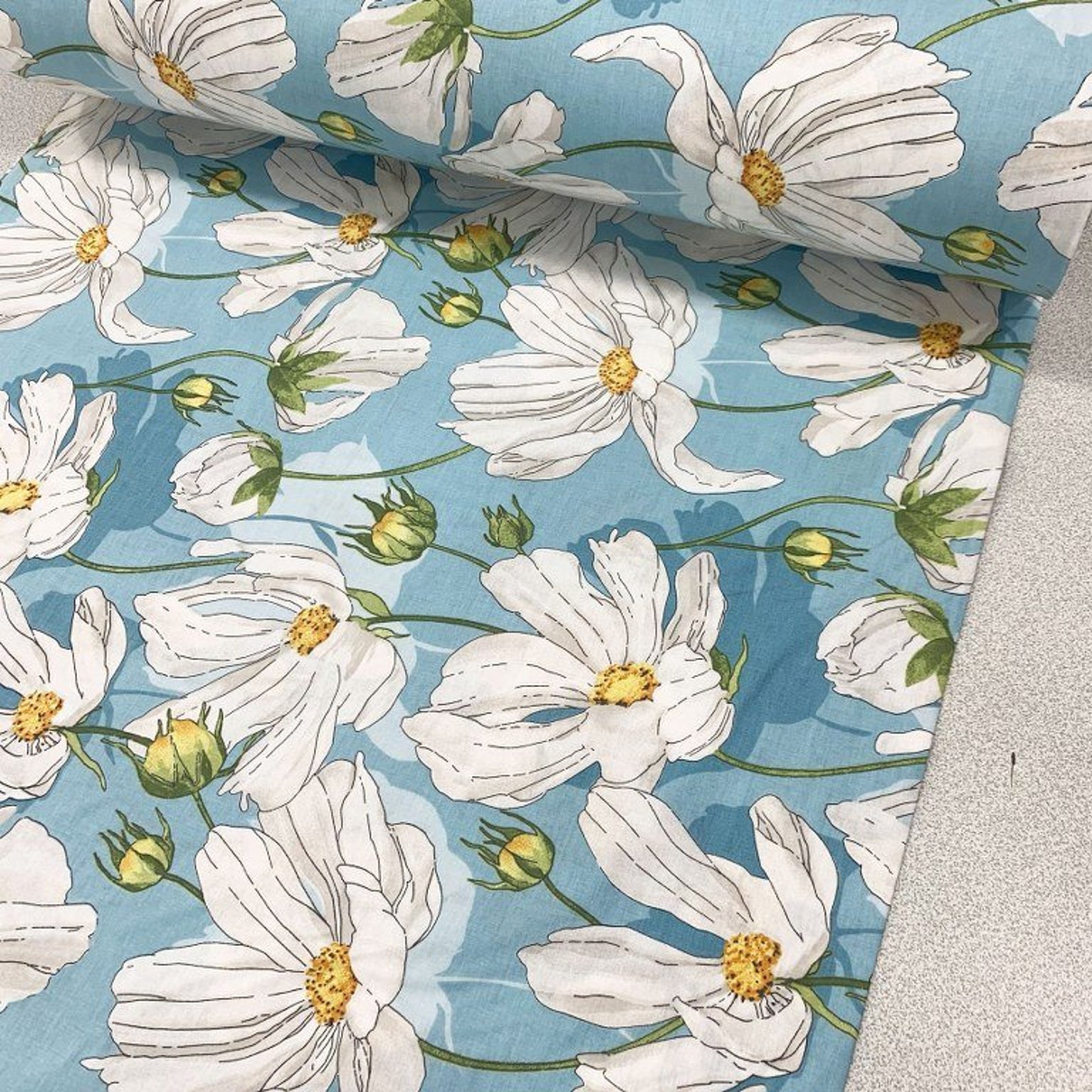 Magnolia fabric by the yard magnolia flower fabric 100 Etsy