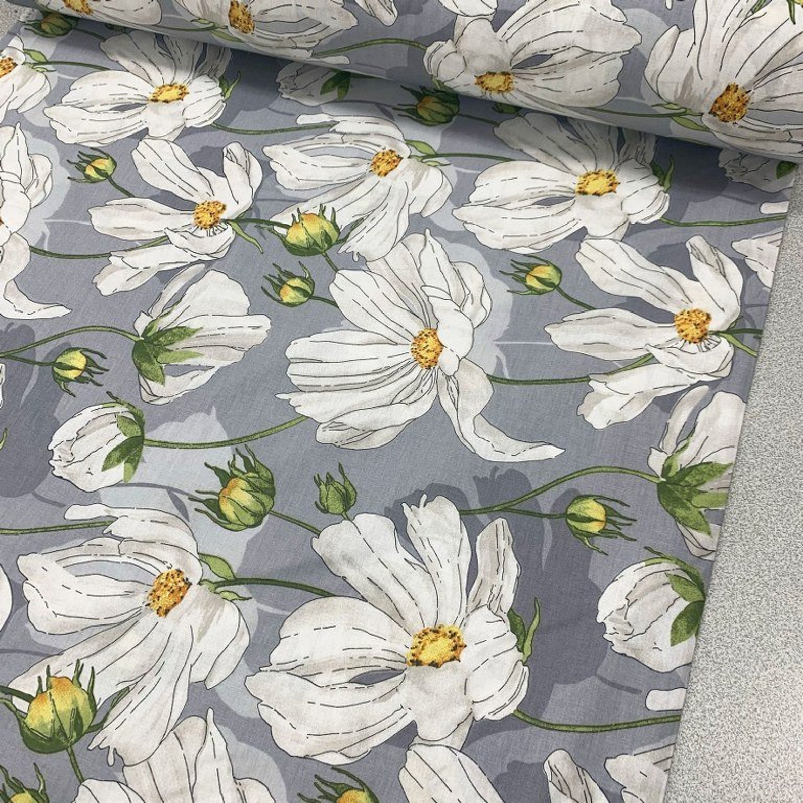 Magnolia fabric by the yard magnolia flower fabric 100 Etsy