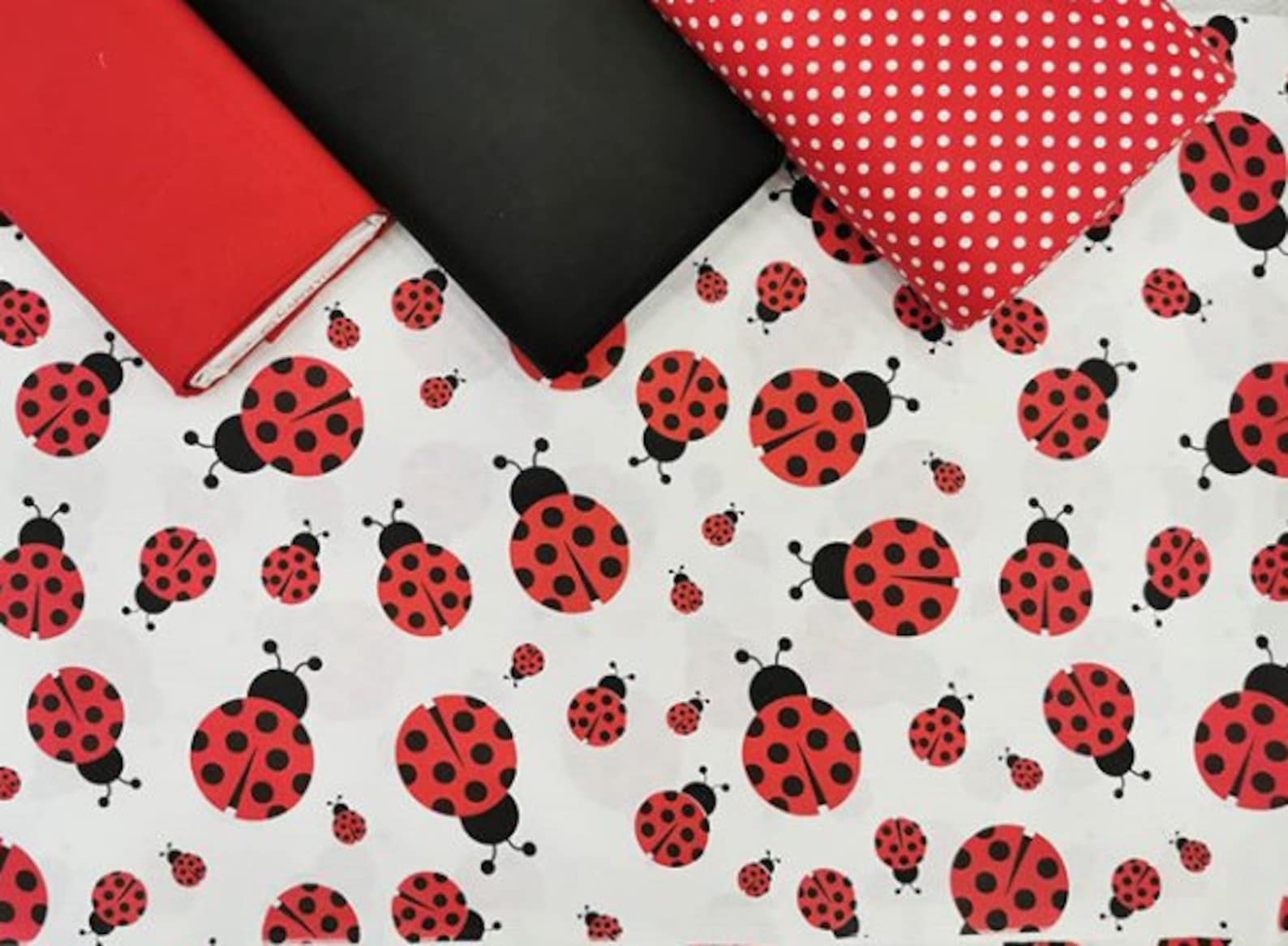 Ladybug fabric by the yard cotton fabrics 100 cotton Etsy