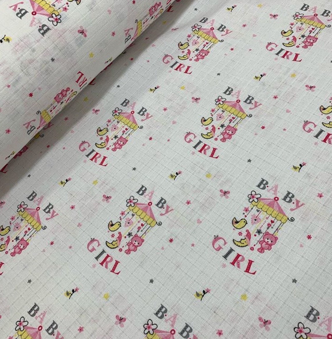Baby girl muslin fabric by the yard Baby Cotton Muslin Etsy