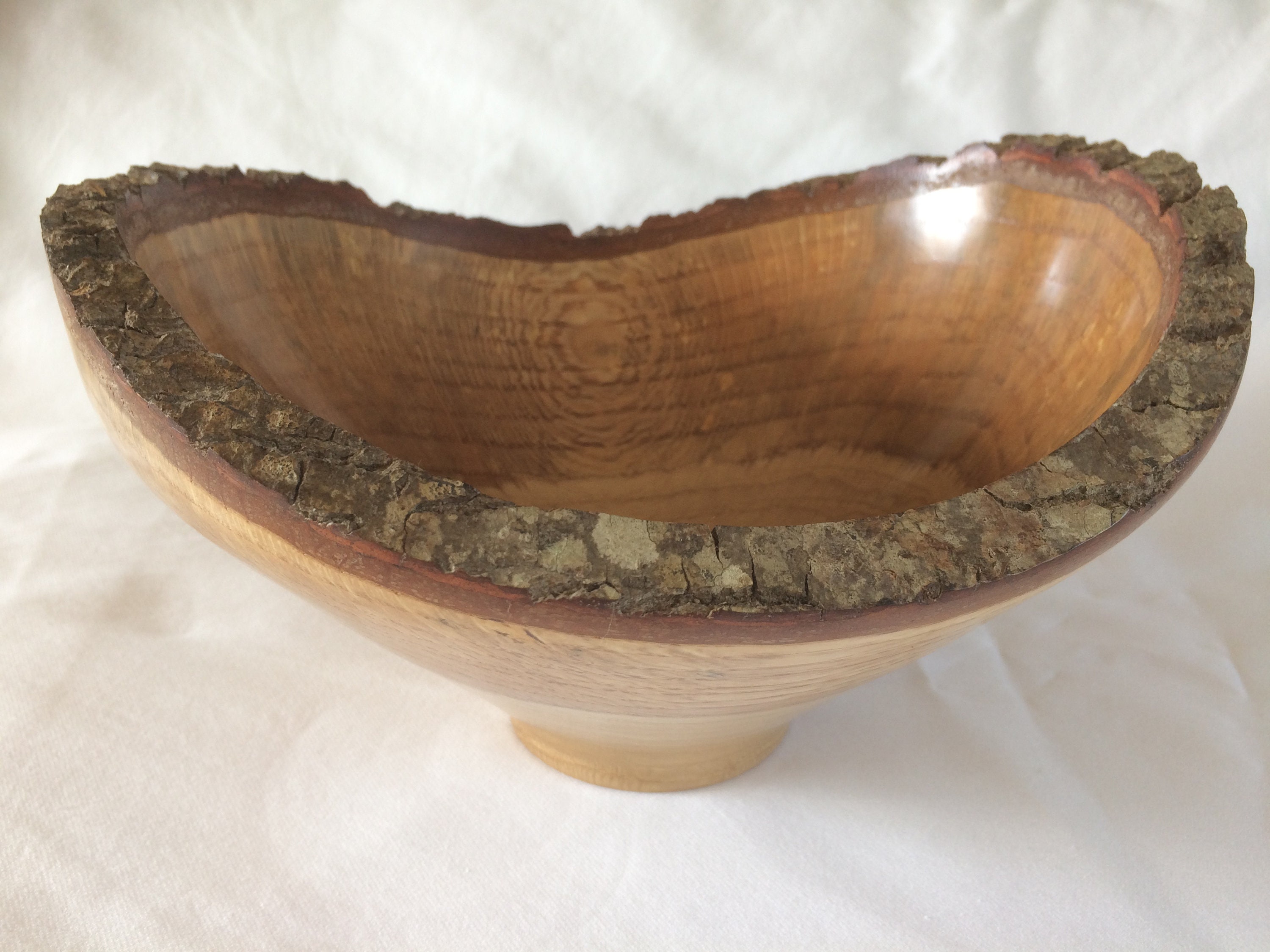 Oak wood live edge bowl Etsy