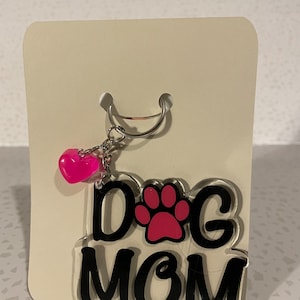Dog Mom Keychains with Heart Charm; Acrylic Keychain; Keychain with Charm; Dog Mom Gift