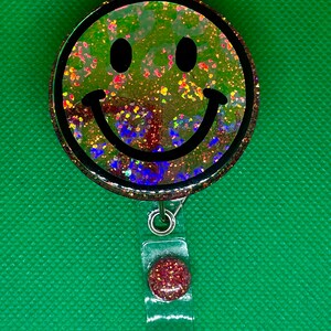 Happy Face badge reel; Cute Happy face Badge Reel; Nurse Reel; Healthcare Worker Reel