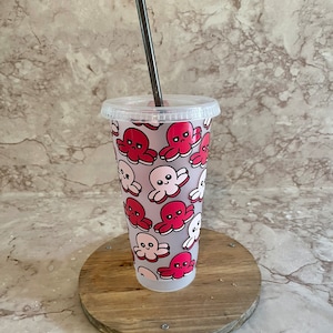 Happy Mad Octopus Cup; Reversible Octopus Cup; 24 oz Cold Cup Tumbler