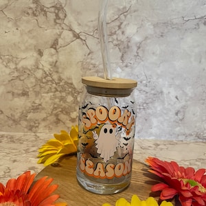 Gruselige Saison 16 oz Libbey Glasbecher; Halloween-Glas; Geisterglas: Eiskaffeeglas; Kaltgetränkeglas